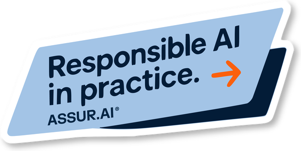ASSUR.AI sticker: Responsible AI in practice.